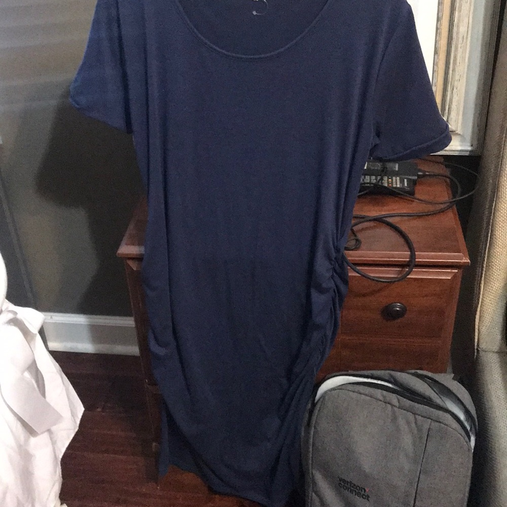 Amazon solid navy maternity dress xl worn 3x